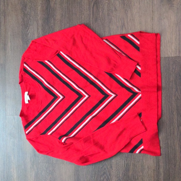 Liz Clairborne Womans Size Large Red Soft Crewneck Sweater Red, Black and White - Picture 3 of 4
